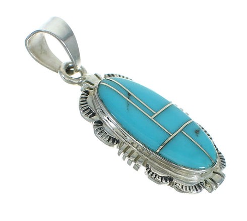 Sterling Silver Southwestern Turquoise Pendant QX83379